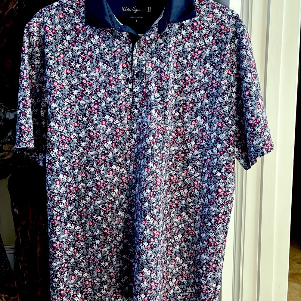 Walter Hagen Navy Floral Polo Shirt